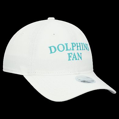 Women's New Era White Miami Dolphins Team Fan 9TWENTY Adjustable Hat