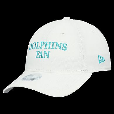 Women's New Era White Miami Dolphins Team Fan 9TWENTY Adjustable Hat