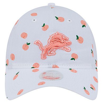 Women's New Era White Detroit Lions Fruit Pattern 9TWENTY Adjustable Hat