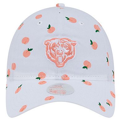 Women's New Era White Chicago Bears Fruit Pattern 9TWENTY Adjustable Hat