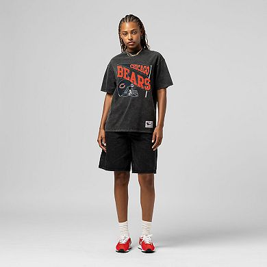 Women's Mitchell & Ness Black Chicago Bears Team Dynamic Boyfriend Mineral Wash T-Shirt