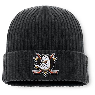 Men's Fanatics Black Anaheim Ducks Primary Logo Cuffed Knit Hat