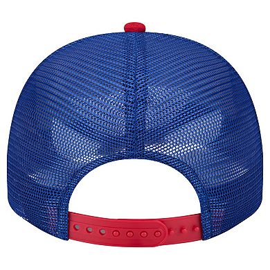 Men's New Era Cream/Royal Chicago Cubs Banner A-Frame 9FIFTY Trucker Snapback Hat