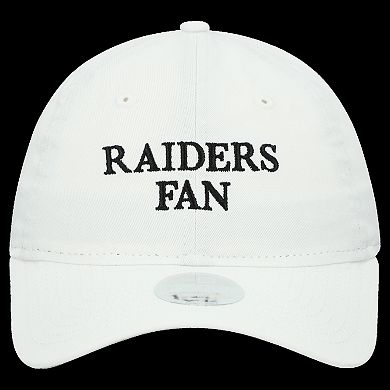 Women's New Era White Las Vegas Raiders Team Fan 9TWENTY Adjustable Hat