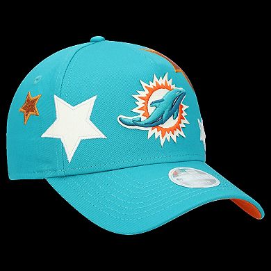 Women's New Era Aqua Miami Dolphins Stardom A-Frame 9FORTY Adjustable Hat