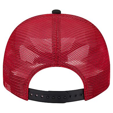 Men's New Era Cream/Red Cincinnati Reds Banner A-Frame 9FIFTY Trucker Snapback Hat