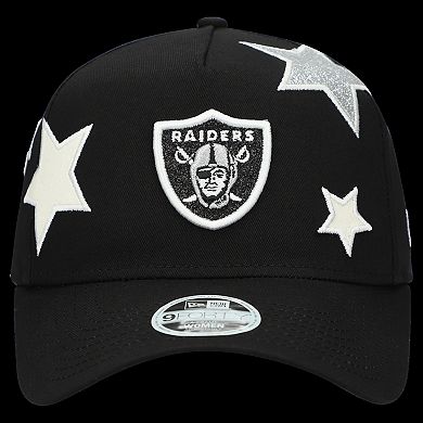 Women's New Era Black Las Vegas Raiders Stardom A-Frame 9FORTY Adjustable Hat
