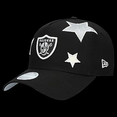 Women's New Era Black Las Vegas Raiders Stardom A-Frame 9FORTY Adjustable Hat