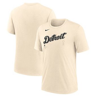 Men's Nike Natural Detroit Tigers Wordmark Tri-Blend T-Shirt