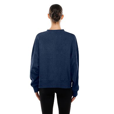 Women's New Era Navy Dallas Cowboys Oversized Throwback Mineral Wash Crew Neck Sweatshirt