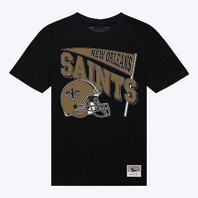 Women's Mitchell & Ness Black New Orleans Saints Team Dynamic Boyfriend T-Shirt