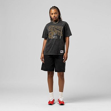 Women's Mitchell & Ness Black New Orleans Saints Team Dynamic Boyfriend T-Shirt