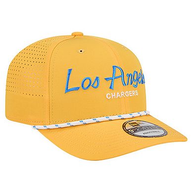 Men's New Era Gold Los Angeles Chargers Script 9SEVENTY Adjustable Hat