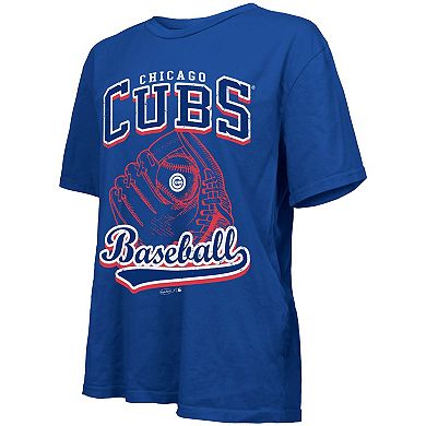 Women's Majestic Threads Royal Chicago Cubs Oversized First Base T-Shirt