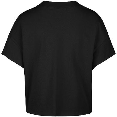 Women's '47 Sidney Crosby Black Pittsburgh Penguins Elation Name & Number Oversized Notch Neck T-Shirt