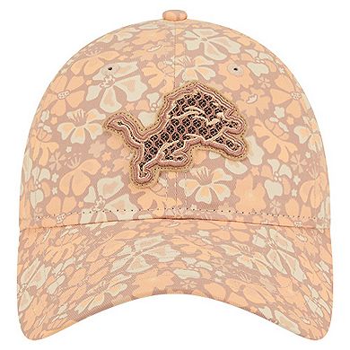 Women's New Era Tan Detroit Lions Floral 9TWENTY Adjustable Hat