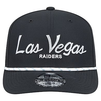 Men's New Era Black Las Vegas Raiders Script 9SEVENTY Adjustable Hat