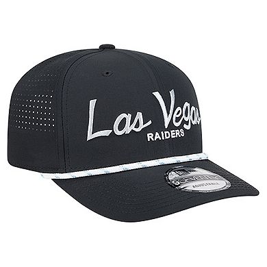 Men's New Era Black Las Vegas Raiders Script 9SEVENTY Adjustable Hat