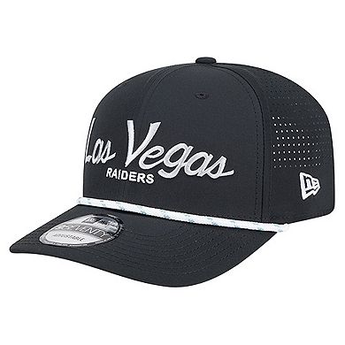 Men's New Era Black Las Vegas Raiders Script 9SEVENTY Adjustable Hat