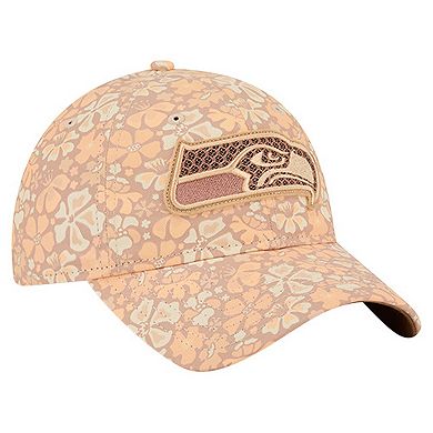 Women's New Era Tan Seattle Seahawks Floral 9TWENTY Adjustable Hat