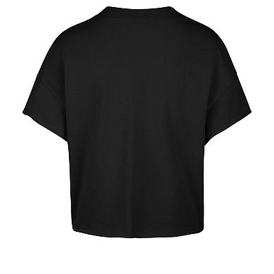 Women's '47 David Pastrnak Black Boston Bruins Elation Name & Number Oversized Notch Neck T-Shirt