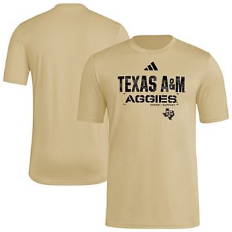 Men's adidas Natural Texas A&M Aggies 2025 Military Appreciation Pre-Game AEROREADY T-Shirt