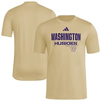 Men's adidas Natural Washington Huskies 2025 Military Appreciation Pre-Game AEROREADY T-Shirt