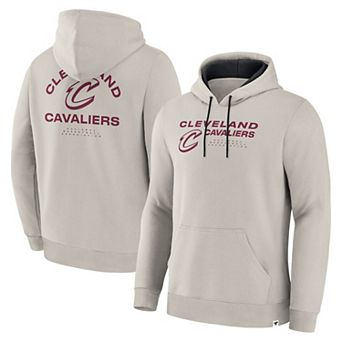 Men's Fanatics Off White Cleveland Cavaliers Crossover Collection Blocked Shot Premium Pullover Hoodie