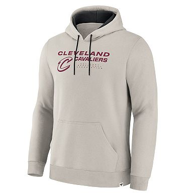 Men's Fanatics Off White Cleveland Cavaliers Crossover Collection Blocked Shot Premium Pullover Hoodie