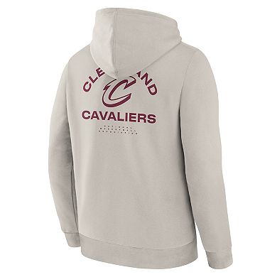 Men's Fanatics Off White Cleveland Cavaliers Crossover Collection Blocked Shot Premium Pullover Hoodie