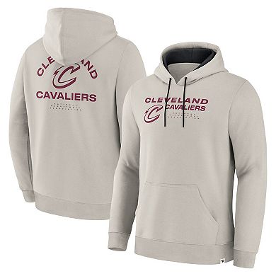 Men's Fanatics Off White Cleveland Cavaliers Crossover Collection Blocked Shot Premium Pullover Hoodie