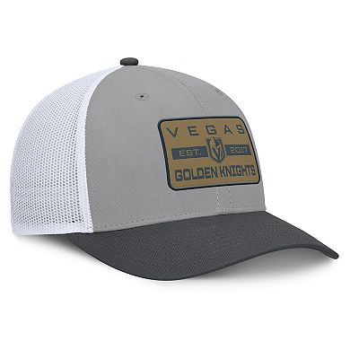 Men's Fanatics Gray/Charcoal Vegas Golden Knights Fundamental Adapt Trucker Adjustable Hat