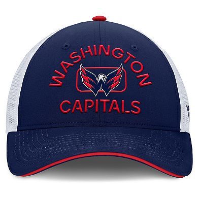 Men's Fanatics Navy/White Washington Capitals Authentic Pro Rink Adjustable Trucker Hat