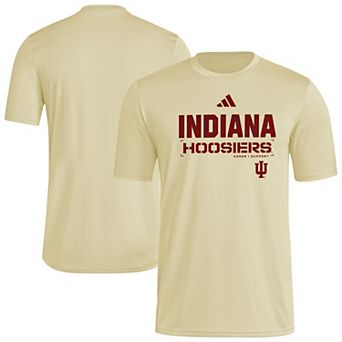 Men's adidas Natural Indiana Hoosiers 2025 Military Appreciation Pre-Game AEROREADY T-Shirt