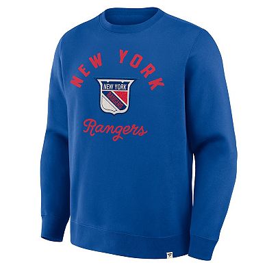Men's Fanatics Blue New York Rangers Vintage Stickler Sweatshirt