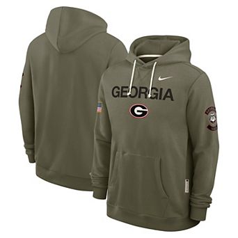 Men's Nike Olive Georgia Bulldogs 2025 Military Appreciation Dri-FIT Hoodie