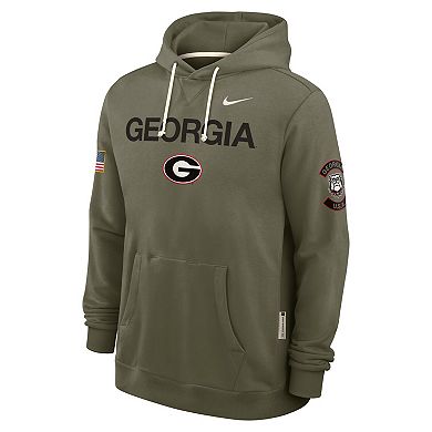 Men's Nike Olive Georgia Bulldogs 2025 Military Appreciation Dri-FIT Hoodie