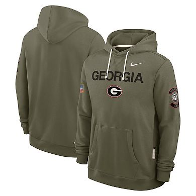 Men's Nike Olive Georgia Bulldogs 2025 Military Appreciation Dri-FIT Hoodie