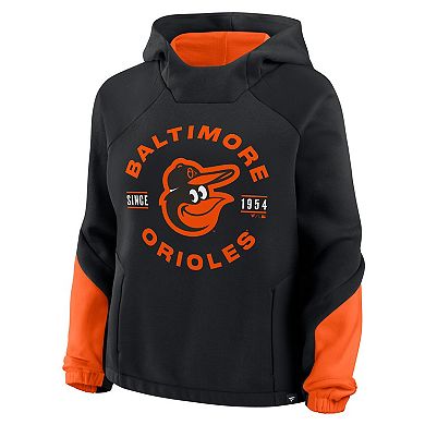 Women's Fanatics Black Baltimore Orioles Oversized Time to Win Pullover Hoodie