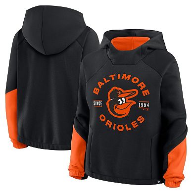 Women's Fanatics Black Baltimore Orioles Oversized Time to Win Pullover Hoodie