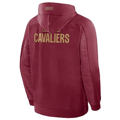 Men's Fanatics Wine Cleveland Cavaliers Back Door Cut Play Defender Full-Zip Hoodie