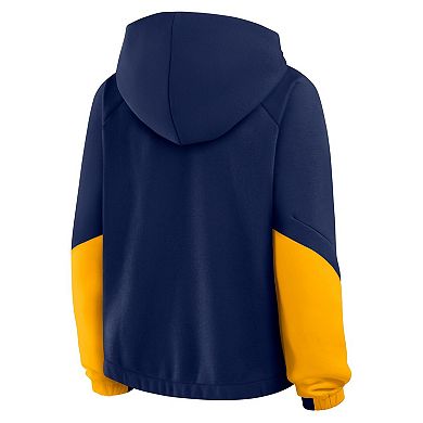 Women's Fanatics Navy Milwaukee Brewers Oversized Time to Win Pullover Hoodie