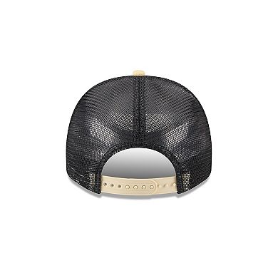 Men's New Era Cream/Black New Orleans Saints Banner A-Frame 9FIFTY Trucker Snapback Hat
