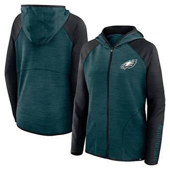 Women's Fanatics Midnight Green Philadelphia Eagles Plus Size End Around Pass Full-Zip Hoodie