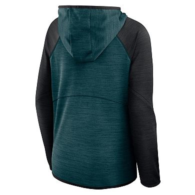 Women's Fanatics Midnight Green Philadelphia Eagles Plus Size End Around Pass Full-Zip Hoodie