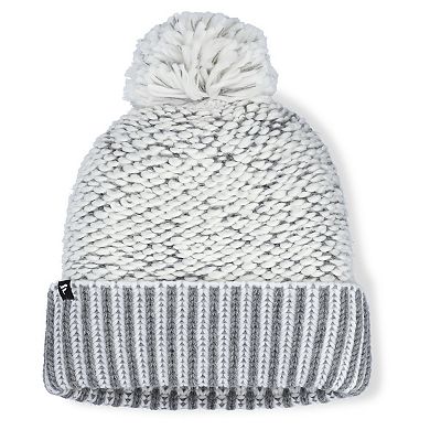 Women's Fanatics White/Gray Pittsburgh Penguins Fundamental Mist Cuffed Knit Hat with Pom