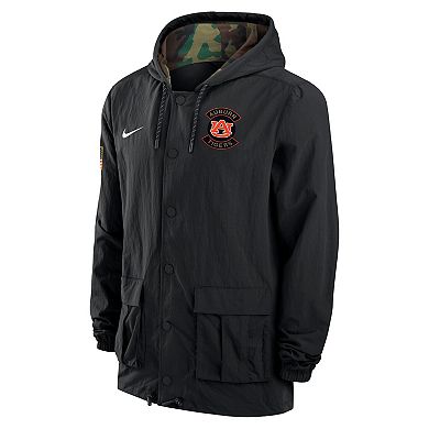 Men's Nike Black Auburn Tigers 2025 NCAA Military Appreciation Full-Snap Jacket