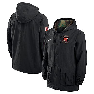 Men's Nike Black Auburn Tigers 2025 NCAA Military Appreciation Full-Snap Jacket