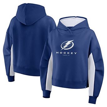 Women's Fanatics Blue Tampa Bay Lightning Back Check Boxy Hoodie