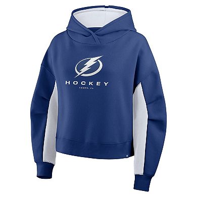Women's Fanatics Blue Tampa Bay Lightning Back Check Boxy Hoodie